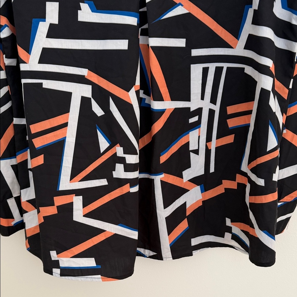 Abstract Pattern Button Down Blouse - Picture 9 of 9